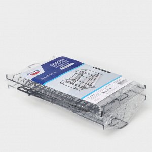 Сушилка для посуды с поддоном 2-х ярусная, разборная, 39,5x24x29,5 см, черный