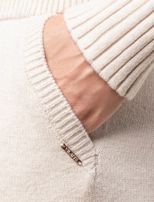 Брюки-джоггеры из пряжи с кашемиром овсяный меланж