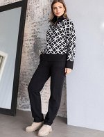 Брюки-джоггеры из пряжи с кашемиром черный