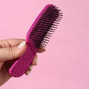 Расчёска - мини массажная, 3 ? 14,5 см, цвет розовый