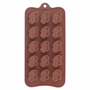 Форма для шоколадных конфет силиконовая "Сердечки".