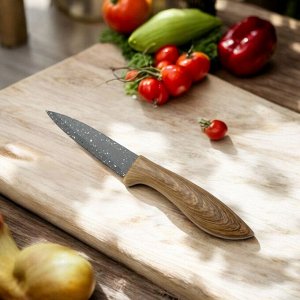 Нож кухонный, 20 см, ручка стилизована под дерево