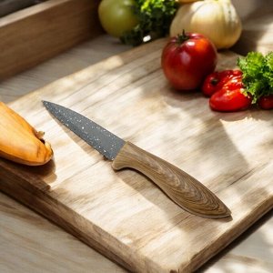 Нож кухонный, 20 см, ручка стилизована под дерево