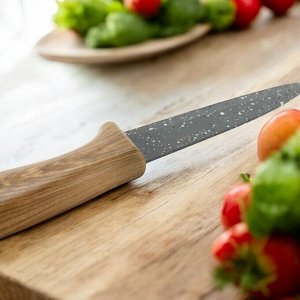 Нож кухонный, 20 см, ручка стилизована под дерево