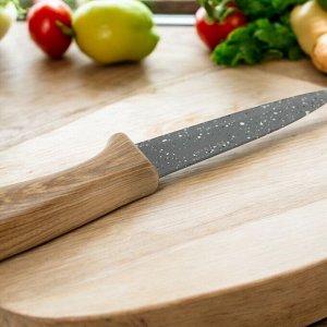 Нож кухонный, 20 см, ручка стилизована под дерево