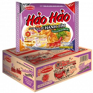 Пшеничная лапша «HAO HAO» со вкусом чили и хрустящего лука, 75 гр.