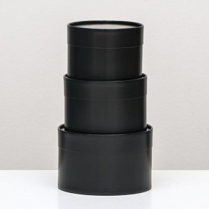 Набор шляпных коробок 3 в 1, черный, 16 х 10, 14 х 9, 13 х 8,5 см