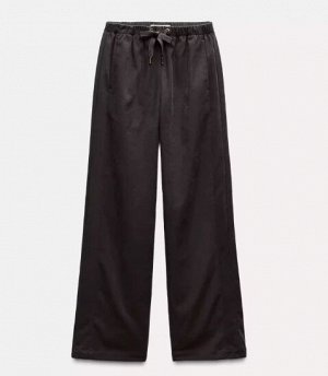 БРЮКИ WIDE-LEG ИЗ РЕЛЬЕФНОЙ ТКАНИ арт. 8372245, темно-серый