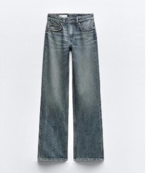 ДЖИНСЫ TRF WIDE LEG FULL LENGTH СО СРЕДНЕЙ ПОСАДКОЙ арт. 6045033, сине-серый