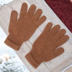 Перчатки детские теплые из натуральной овечьей шерсти (70% шерсть), размер 2, цвет РЫЖИЙ