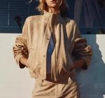 КУРТКА ИЗ ИСКУССТВЕННОЙ ЗАМШИ С ВЫСОКИМ ВОРОТНИКОМ арт. 8794993, рыже-коричневый