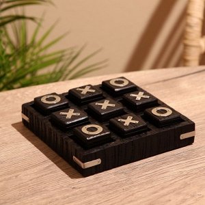 Игра настольная «Крестики-нолики», 17x17 см, манговое дерево, сталь