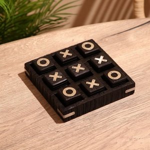 Игра настольная «Крестики-нолики», 17x17 см, манговое дерево, сталь