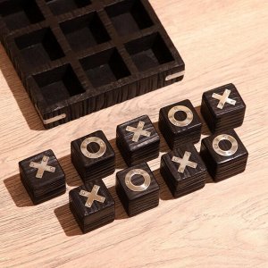 Игра настольная «Крестики-нолики», 17x17 см, манговое дерево, сталь
