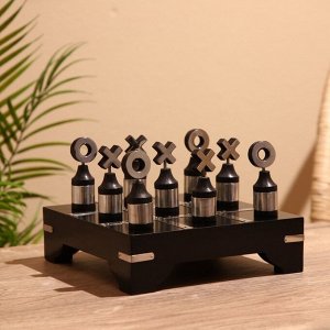 Игра настольная «Крестики-нолики», 20x20 см, манговое дерево, сталь