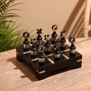 Игра настольная «Крестики-нолики», 20x20 см, манговое дерево, сталь