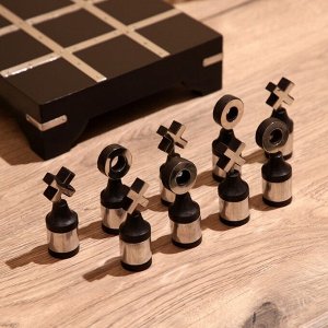 Игра настольная «Крестики-нолики», 20x20 см, манговое дерево, сталь