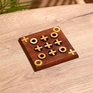 Игра настольная «Крестики-нолики», 12.5x12.5x1 см, дерево шишам