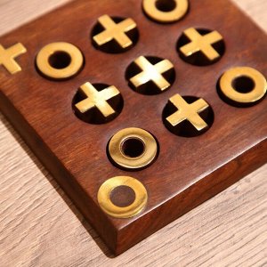 Игра настольная «Крестики-нолики», 12.5x12.5x1 см, дерево шишам