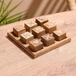 Игра настольная «Крестики-нолики», 12x12x3 см, манговое дерево