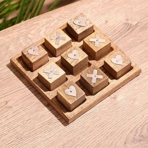 Игра настольная «Крестики-нолики», 12x12x3 см, манговое дерево