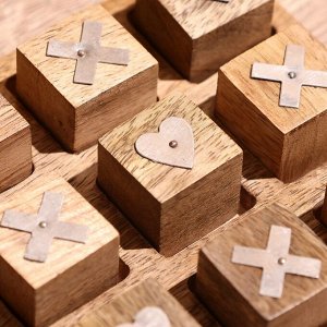 Игра настольная «Крестики-нолики», 12x12x3 см, манговое дерево