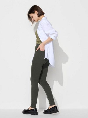 UNIQLO - ультраэластичные брюки джеггинсы, увеличенная длина - 09 BLACK