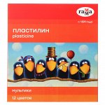 ГАММА Пластилин &quot;Мультики&quot;, 12 цветов, 240 грамм, со стеком, в картонной коробке, 280018