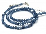 Чокер из кальцита огранка 3мм цвет синий, 40см, 7,1г