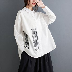 Женская рубашка с длинными рукавами