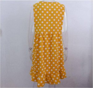 Платье Платье, материал: Полиэфирное волокно (полиэстер)-Смесь хлопка. Размер: (длина, бюст см) S (92, 92), M (93, 97), L (94, 103), XL (95, 109), 2XL.