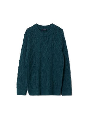 Джемпер с узорной вязкой из смесового хлопка, B2876/hironel