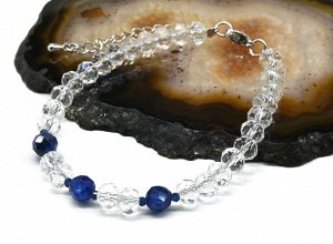 Браслет из циркона с кианитом рондель гр.6*5мм, 18см