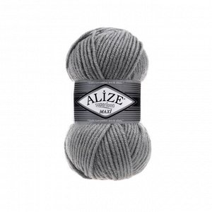 Пряжа Alize Superlana Maxi 100г №87 Угольный