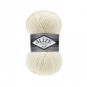 Пряжа Alize Superlana Maxi 100г №01 Крем
