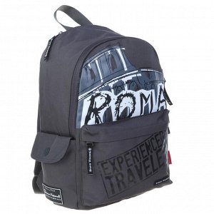 Рюкзак молодёжный Bruno Visconti 40 х 30 х 17 см, «Рим», тёмно-серый