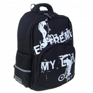 Рюкзак молодёжный Bruno Visconti 40 х 30 х 17 см, «Экстрим. Велосипед», чёрный