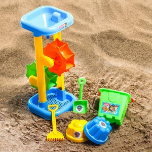 Набор для игры в песке: ведро, мельница, совок, грабли, 2 формочки, PAW PATROL цвет МИКС, 530 мл