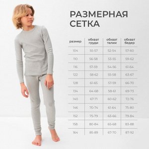 Термобелье для мальчика (лонгслив, легинсы), цвет серый меланж.