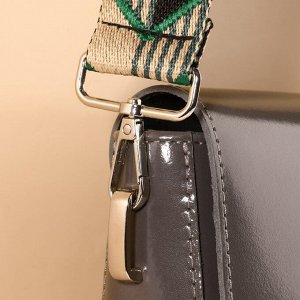 Ручка для сумки «Орнамент стрелки», стропа, с карабинами, 139±3x3.8 см, зелёная, чёрная