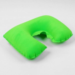 Подушка для шеи дорожная, надувная, 38 х 24см, цвет зелёный