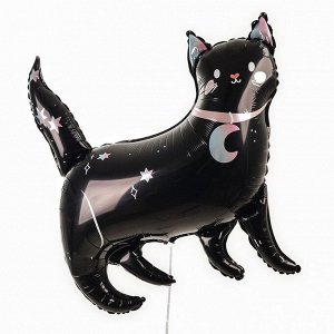 Воздушный шар фольгированный 38" «Чёрная кошка», фигура