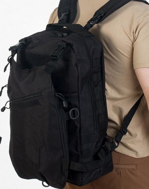 Рейдовый рюкзак черный (15-20 л) (CH-070) №13(14) - Основной рюкзак с одним отделением, большой фронтальный подсумок и карманы, система крепления MOLLE. Подходит для ежедневного использования, активно