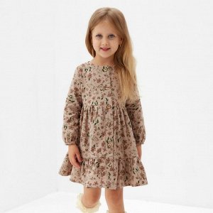 Платье для девочки MINAKU: Cotton collection цвет бежевый в цветочек.
