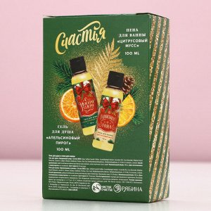 Подарочный набор новогодний женский «Чудес и подарков»: гель для душа и пена для ванны, 2x100 мл, Чистое счастье