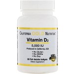 California Gold Nutrition, Витамин D3, 125 мкг (5000 МЕ), 90 желатиновых мягких таблеток в форме рыб