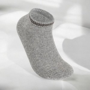 ТОД Носки шерстяные укороченные размер 37-39 (под кроссовки),   70% шерсть, с заниженной посадкой, цвет СЕРЫЙ, Монголия