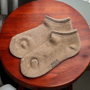 Шерстяные носки для кроссовок, короткие, 70% шерсть, размер 41-43, бежевые