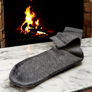 Носки из шерсти мериноса, размер 41-43  для межсезонья (темно-серый)