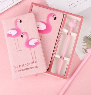 Подарочный набор Блокнот + ручка "Фламинго"
